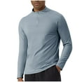 thumbnail image 1 of GuangCheng George Mens Half Zip Pullover Long Sleeve Shirts,Slim Fit,Soft,Breathable,Moisture Wicking,Athletic Tees,Light Blue,Size XL, 1 of 8