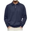 ZHYou Mens Long Sleeve Dress Shirst Classic Collar Soft Comfor Casual Tops,Navy,M