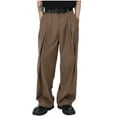 thumbnail image 1 of GuangCheng Mens Loose Fit Cargo Pants with Adjustable Waist Belt, Wide-Leg Stylish Trousers,Size:L, 1 of 9