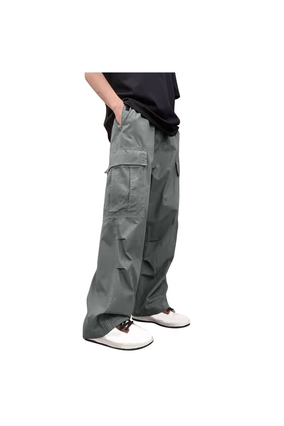Mens Oversized Cargo Pants,Loose Fit,Streetwear Trousers,Casual Work Pants Multi Pockets,Dark Gray,Size 2XL