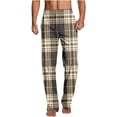 thumbnail image 1 of GuangCheng Mens Pajama Pants Plaid Straight Leg Elastic Waist Soft Comfy Sleepwear Trousers,Size:S, 1 of 5