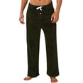 thumbnail image 1 of GuangCheng Mens Plush Fleece Pajama Pants,Elastic Waist,Drawstring,Lounge Sleepwear Trousers,Army Green,Size M, 1 of 6