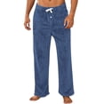 thumbnail image 1 of GuangCheng Mens Plush Fleece Pajama Pants,Elastic Waist,Drawstring,Lounge Sleepwear Trousers,Blue,Size S, 1 of 6