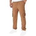 thumbnail image 1 of GuangCheng Mens Pull On Cargo Joggers,Ribbed Textured,Elastic Waist,Multi Pocket,Pull On锛孋asual Sport Pants,Khaki,Size 2XL, 1 of 4