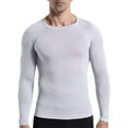 thumbnail image 1 of GuangCheng Mens Seamless Long Sleeve Compression Shirts,Athletic Base Layer Top,Moisture Wicking Stretch Fit Comfort Tees,Gray,Size S, 1 of 5