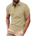 thumbnail image 1 of GuangCheng Mens Shirts Henly Collar,Solid Color,Slim Fit,Soft,Button Placket,Pullover,Business Tops,Beige,Size XL, 1 of 7