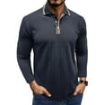 thumbnail image 1 of GuangCheng Mens Shirts,Long Sleeve,Textured,Henly Neck,Slim Fit,Soft,Breathable,Pullover,Casual Business Tops,Dark Blue,Size L, 1 of 6