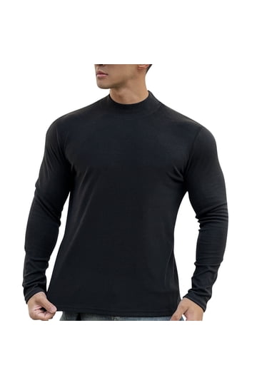 Men's Long Sleeve Thermal Turtleneck In Dryarn And Merino Wool