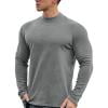 GuangCheng Mens Shirts Mock Neck Long Sleeve Soft Thermal Base Layer Comfort Fit Tops,Gray,2XL