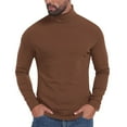thumbnail image 1 of GuangCheng Mens Shirts,Slim Fit,Turtleneck,Long Sleeve,Soft,Warm,Comfortable,Stretch,Casual Pullover Tops,Coffee,Size S, 1 of 9