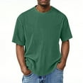 thumbnail image 1 of GuangCheng Mens Short Sleeve T-Shirts,Textured,Crew Neck,Oversized Fit,Pullover,Soft,Breathable,Comfortable,Casual Tops,Green,Size XL, 1 of 5