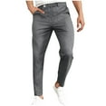 thumbnail image 1 of GuangCheng Mens Slim Fit Dress Pants,Line Blend,Stretch,Twill,Casual,Skinny Dress Trousers,Gray,Size 2XL, 1 of 6