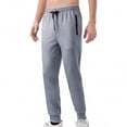 thumbnail image 1 of GuangCheng Mens Soft Heathered Jogger Pants Elastic Drawstring Waist Zip Pocket Comfy Casual Sport Trousers,Size:L, 1 of 9