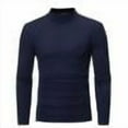thumbnail image 1 of GuangCheng Mens Solid Color Mock Neck Long Sleeve Shirts Soft Stretch Comfort Slim Fit Base Layer Thermal Blouses,Navy,2XL, 1 of 6