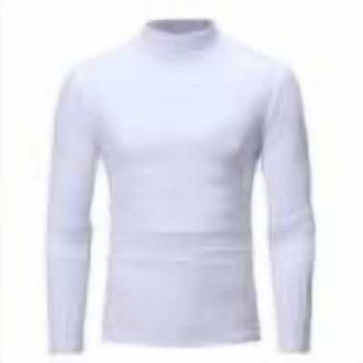 GuangCheng Mens Solid Color Mock Neck Long Sleeve Shirts Soft Stretch Comfort Slim Fit Base Layer Thermal Blouses,White,L