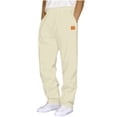 thumbnail image 1 of GuangCheng Mens Solid Color Sweatpants,Elastic Waist,Drawstring,Casual Baggy Fit Sport Joggers with Pocket,Beige,Size M, 1 of 3