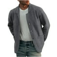 thumbnail image 1 of GuangCheng George Mens Solid Knit Jackets,Lightweight,Casual,Button Up Coats,with Pockets,Workwear,Outerwear,Dark Gray,S, 1 of 6