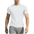 thumbnail image 1 of GuangCheng George Mens Tees,Heathered,Short Sleeve T-Shirts,Loose Fit,Soft,Breathable,Casual Crewneck Tee Shirts,White,Size 2XL, 1 of 9