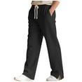 thumbnail image 1 of GuangCheng Mens Textured Wide Leg Lounge Pants Elastic Drawstring Waist Soft Comfortable Casual Trousers,Size:XL, 1 of 7
