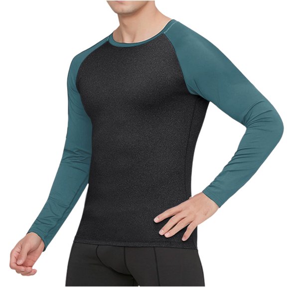 GuangCheng Mens Tops,Raglan Sleeve,Compression,Base,Layer,Long Sleeve,Athletic Top,Quick Dry,Sport Tight Fit Shirts,Black,Size 2XL