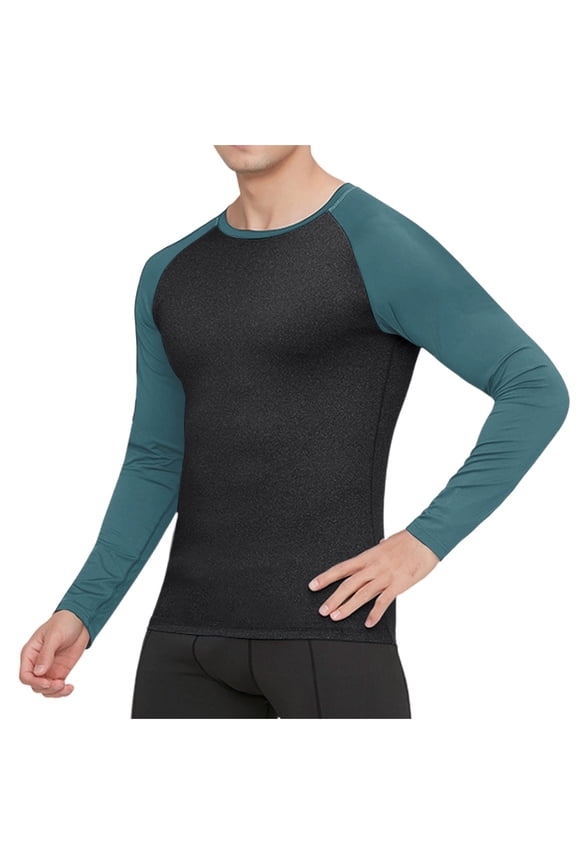 Mens Tops,Raglan Sleeve,Compression,Base,Layer,Long Sleeve,Athletic Top,Quick Dry,Sport Tight Fit Shirts,Black,Size 2XL
