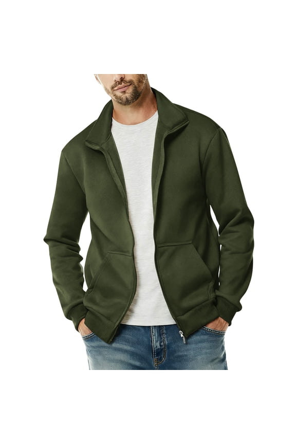 George Mens Track Jackets,Lightweight,Zip-Up,Casual Bomber Sweatshirts,with Pockets,Versatile Active Wear Coats,Green,XL
