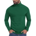 thumbnail image 1 of GuangCheng Mens Turtleneck Long Sleeve Sweaters,Slim Fit,Soft,Warm,Comfortable,Stretch,Pullover,Tops,Army Green,Size XL, 1 of 9