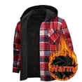 thumbnail image 1 of GuangCheng Mens Warm Plaid Hooded Flannel Shirts,Fleece Lined,Winter Jacket,Casual,Outerwear with Pockets,Red,XL, 1 of 2