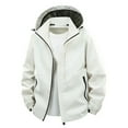 thumbnail image 1 of GuangCheng Mens Waterproof Hooded Jackets,Lightweight,Windbreaker,Casual Outdoor Jackets,White,3XL, 1 of 4