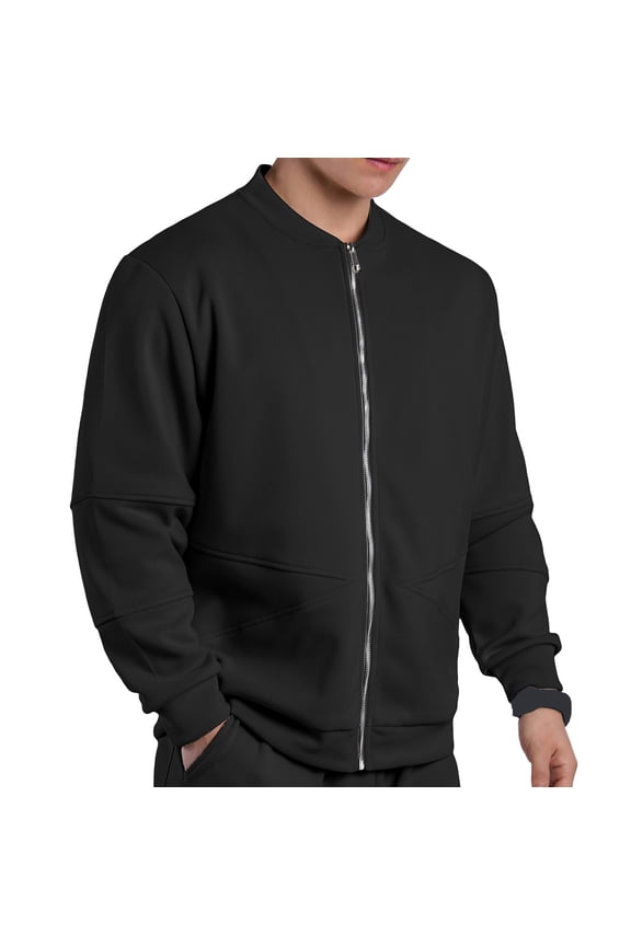 George Mens Zip Up Bomber Jackets,Warm,Lightweight,Casual,Outerwears,Soft Coats,Black,M