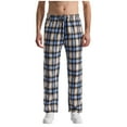 thumbnail image 1 of GuangCheng George Plaid Pajamas Pants for Men Elastic Waist Straight Leg Sleepwear Pants,Size:S, 1 of 6