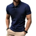 thumbnail image 1 of GuangCheng Henly Shirts for Men Slim Fit Short Sleeves Lapel Collar Pullover Soft Golf Shirts Size 2XL, 1 of 5