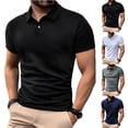 thumbnail image 1 of GuangCheng Henly Shirts for Men Slim Fit Short Sleeves Lapel Collar Pullover Soft Golf Shirts Size S-2XL, 1 of 6