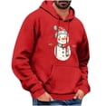 thumbnail image 1 of GuangCheng Hooded,Chirstmas,Sweatshirts for Men,Snowman Printed,Drawstring,Drop Shoulder,Thick,Warm Coats,Long Sleeve,Pullover,Hoodies, 1 of 5