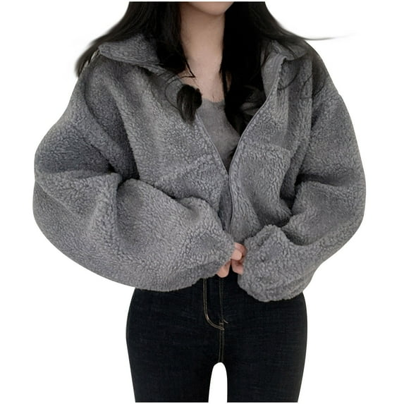GuangCheng Jackets for Women Warm Coats Coat Warm Furry Faux Jacket Long Sleeve Outerwear Jackets Fall Winter Piece