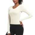 thumbnail image 1 of GuangCheng Kintted Yoga Tops for Women Long Sleeve V-Neck Slim Fit Warm Fall Casual Blouses Shirts, 1 of 6