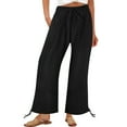 thumbnail image 1 of GuangCheng Linen Pants for Women Comfy Flowy Wide Leg Pants Trousers High Waisted Beach Palazzo Pants with Pockets, 1 of 2