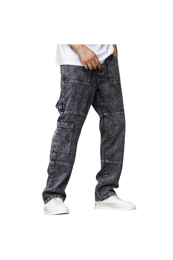 Loose Fit Demin Pants for Medium Washed Wide Leg Skinny Comfy Casual Jeans