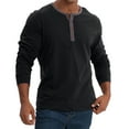 thumbnail image 1 of GuangCheng Men's Henley Shirts Long Sleeve Basic Pullover Soft T-Shirt with Pocket, 1 of 6