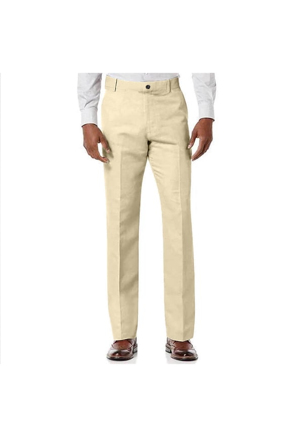 Men's Regular Fit Dress Pants Stretch High Waist Lightweight Skinny Suit Pants
