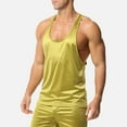 thumbnail image 1 of GuangCheng Men's Tank Tops Quick Dry Y-Back Workout Muscle Tee Athletic Workout Fitness Stringer Vest T-Shirts for Gym,Green,Size L, 1 of 5