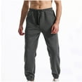 thumbnail image 1 of GuangCheng Mens Casual Sweatpants Ribbed Drawstring Trousers Lightweight Cuffed Joggers with Pockets, 1 of 5