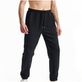 thumbnail image 1 of GuangCheng Mens Casual Sweatpants Ribbed Drawstring Trousers Lightweight Cuffed Joggers with Pockets, 1 of 5