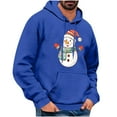 thumbnail image 1 of GuangCheng Mens Christmas,Snowman Printed,Hooded,Sweatshirts,Drawstring,Drop Shoulder,Thick,Warm Coats,Long Sleeve,Pullover,Hoodies, 1 of 5