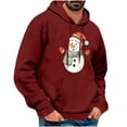 thumbnail image 1 of GuangCheng Mens Christmas,Snowman Printed,Hooded,Sweatshirts,Drawstring,Drop Shoulder,Thick,Warm Coats,Long Sleeve,Pullover,Hoodies, 1 of 5