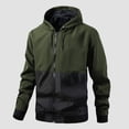 thumbnail image 1 of GuangCheng Mens Coats Drawstring Windbreaker Full Zip Jackets Outdoor Hooded Warm Winter Jackets, 1 of 5