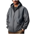 thumbnail image 1 of GuangCheng Mens Coats Windbreaker Hooded Drawstring Zip Up Lightweight Jackets with 2 Zippered, 1 of 8