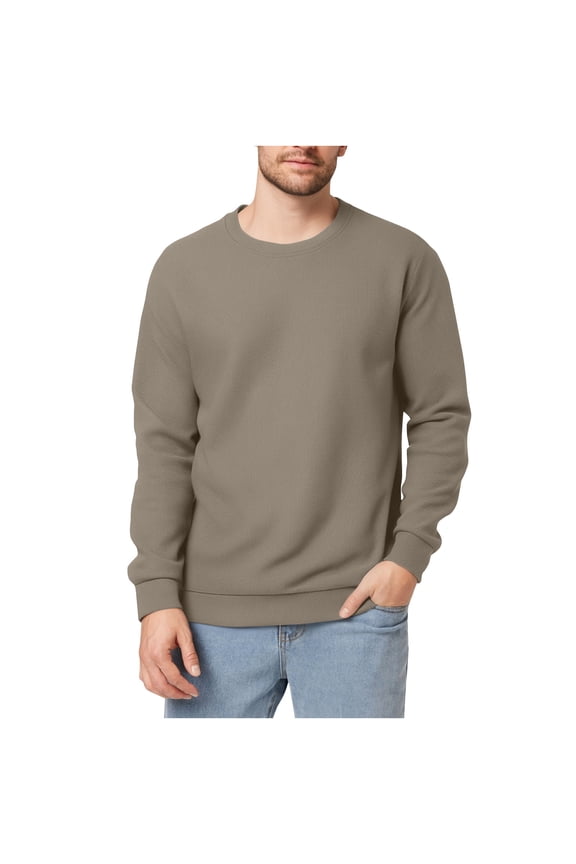 Mens Crewneck Sweaters Soft Casual Pullover Knit Lightweight Warm Fall Winter Tops