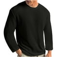 thumbnail image 1 of GuangCheng Mens Crewneck Sweatshirts Long Sleeve Pullover Waffle Knit Casual Solid Thick Sweaters, 1 of 5