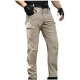 thumbnail image 1 of GuangCheng Mens Fleece Cargo Pants Waist Band Soft Thick Dress Pants Silm Business Trousers for Men, 1 of 9